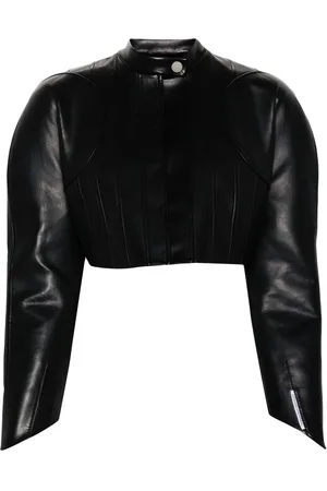 ALEKSANDRE AKHALKATSISHVILI Cropped-Bikerjacke mit Pads