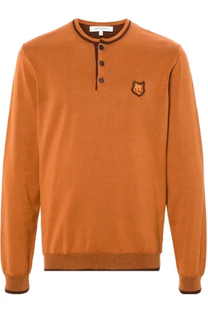 Maison Kitsuné Henley-Pullover mit Fuchs-Patch
