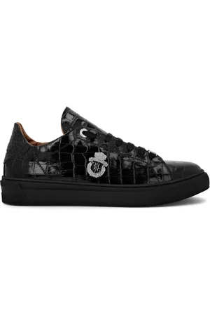BILLIONAIRE Logo-Sneakers mit Kroko-Print