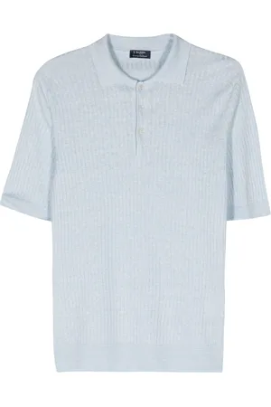 BARBA Geripptes Poloshirt