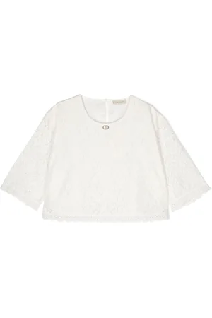 Twin-Set Bluse mit Blumenspitze