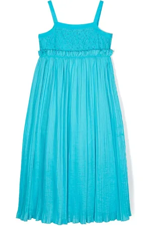 Twin-Set Plissiertes Maxikleid mit Spitze