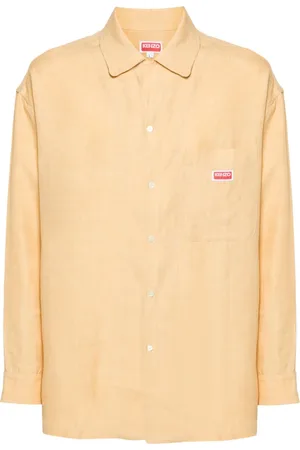 Kenzo Oversized-Leinenhemd mit Logo-Applikation