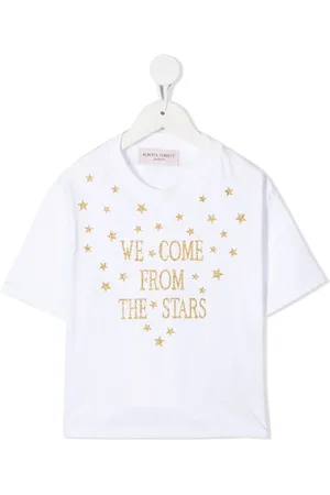 Alberta Ferretti TEEN T-Shirt mit Glitter-Slogan