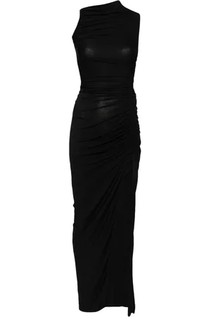 Rick Owens Gerafftes Maxikleid mit Stehkragen