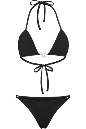 Philipp Plein Triangel-Bikini mit Logo-Schild
