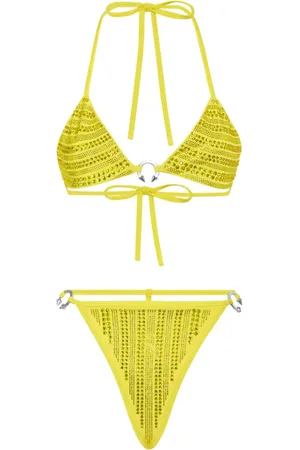 Philipp Plein Bandeau-Bikini mit Kristallen
