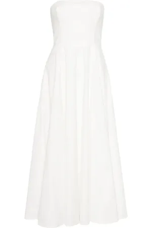 Reformation Schulterfreies Astoria Midikleid