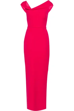 Safiyaa Koral Maxikleid aus Krepp