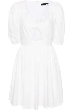 ROTATE Gerafftes Minikleid mit V-Ausschnitt