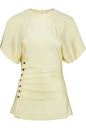 Paco rabanne Drapierte Bluse mit rundem Ausschnitt
