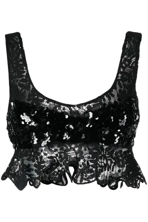 Cynthia Rowley Pailletten-Tanktop mit Blumenspitze