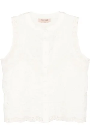 Twin-Set Bluse mit Blumenstickerei