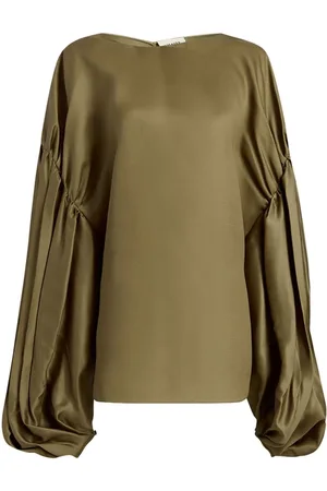 Khaite Quico Seidenbluse mit Faltendetail