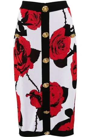 Balmain Jacquard-Rock mit Blumenmuster