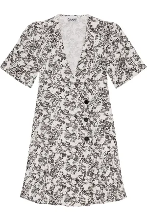 Ganni Minikleid mit Blumen-Print