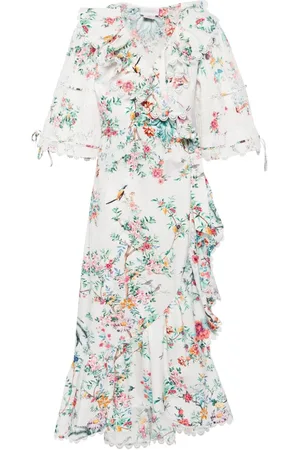 Camilla Midikleid mit Blumen-Print