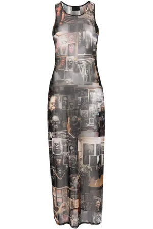 Puppets and Puppets Mesh-Kleid mit Metal Friends-Print