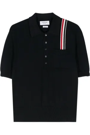 Thom Browne Gestricktes Poloshirt mit Streifen