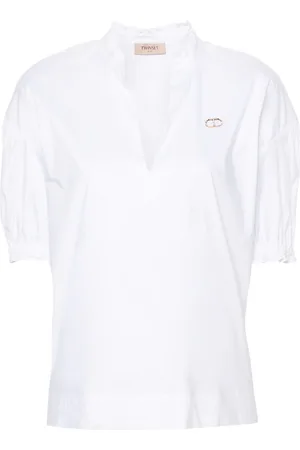 Twin-Set Bluse mit Rüschenbesatz