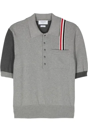 Thom Browne Gestricktes Poloshirt mit Streifen