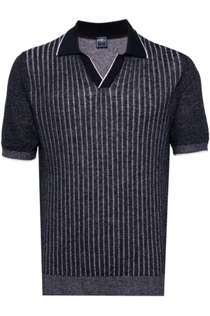 FEDELI Geripptes Poloshirt