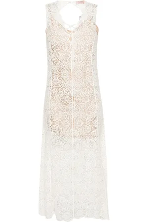 Twin-Set Semi-transparentes Häkel-Midikleid
