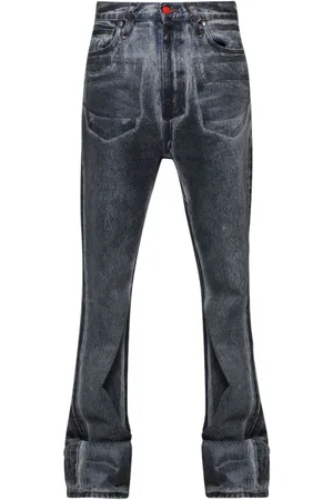 Members OF The Rage Taillenhohe Acid-Wash-Jeans