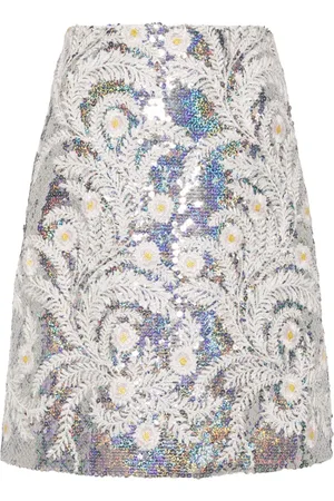 Giambattista Valli Rock mit Blumenstickerei