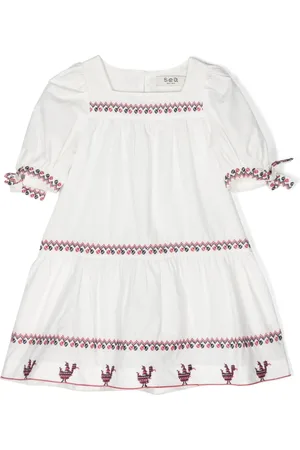 SEA Ausgestelltes Kleid mit Stickerei