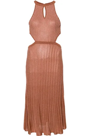 Twin-Set Geripptes Lurex-Kleid