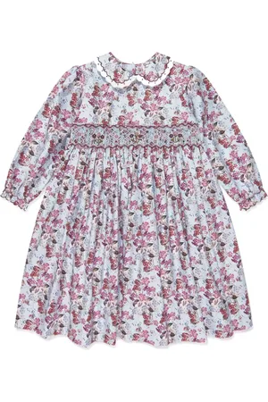 Sarah Louise Gesmoktes Kleid mit Blumen-Print