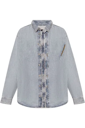 Y / PROJECT Jeanshemd mit Logo-Stickerei