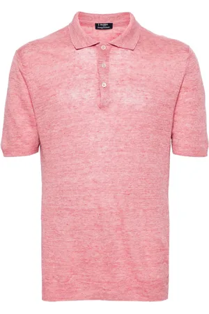 BARBA Meliertes Poloshirt aus Leinen