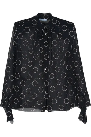 Prada Semi-transparentes Hemd mit grafischem Print