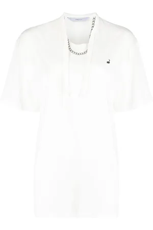 pushBUTTON Oversized-T-Shirt mit Halsketten-Print
