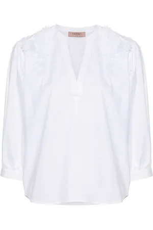 Twin-Set Bluse mit Blumenapplikation