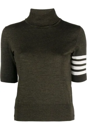 Thom Browne 4-Bar Stricktop mit Stehkragen