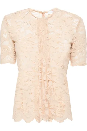 Paco rabanne Cropped-Bluse mit Spitze