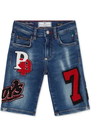 Philipp Plein Jeans-Shorts mit Applikationen