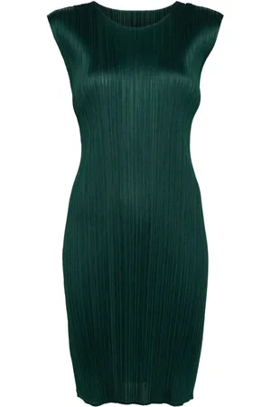 PLEATS PLEASE ISSEY MIYAKE Plissiertes Kleid mit Rundhalsausschnitt
