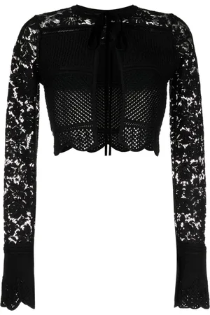 Roberto Cavalli Cropped-Top in Lochstrick