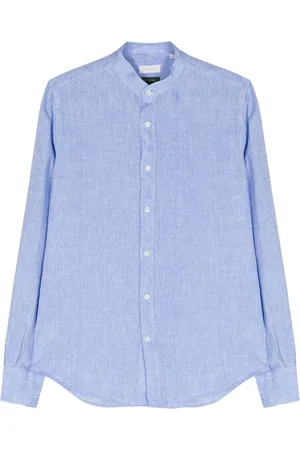 Glanshirt Leinenhemd mit Stehkragen