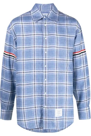 Thom Browne Kariertes Hemd mit RWB-Streifen