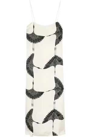 Khaite Midikleid mit Sicily Crane-Print
