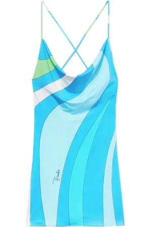 Puccini Neckholder-Minikleid mit Marmo-Print