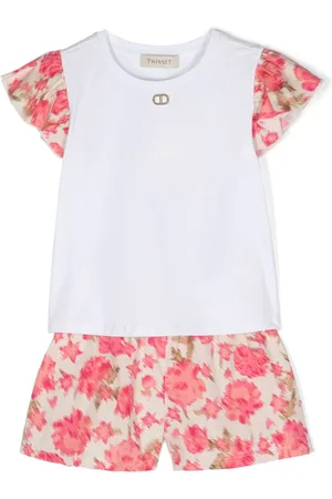Twin-Set Short-Set mit Logo-Schild