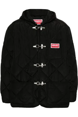 Kenzo Gefütterte Kapuzenjacke mit Logo-Patch