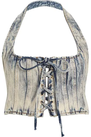 Retrofete Bandit Top aus Denim