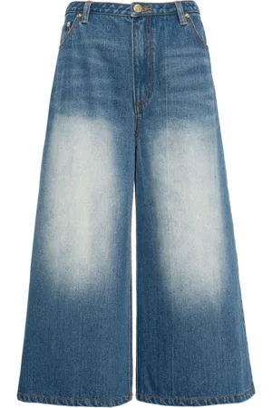 Cynthia Rowley Tief sitzende Wide-Leg-Jeans